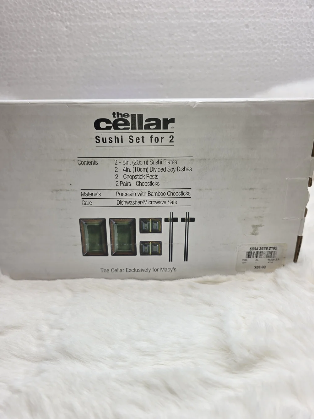 The Cellar Green Glaze Sushi Set for 2